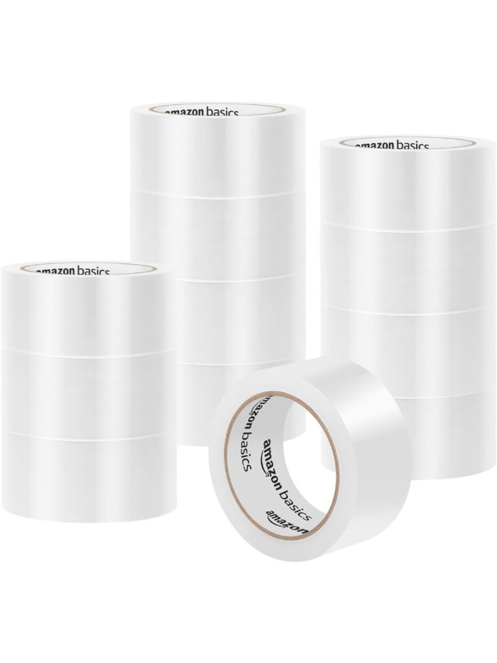 Strong Plastic Packing Tape for Shipping & Moving, Clear, Low Odor, 12-Pack